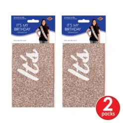 It's My Birthday Party Glittered Sash (6 Packages) -Bulk Party Supplies Shop 66509 i3 1