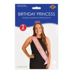 Birthday Princess Headband & Glittered Sash Set (1 Per Package) -Bulk Party Supplies Shop 66523 i3 birthday princess hdbnd gltrd sash set