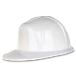 White Plastic Costume Construction Helmet (48 Per Case)