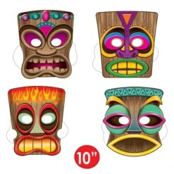 Luau Party Tiki Masks (4 Per Package) -Bulk Party Supplies Shop 66805 i5