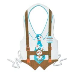 Plastic Oktoberfest Vest- With Blue Tie