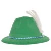 Oktoberfest Party Green Velour Tyrolean Hat (24 Per Case)