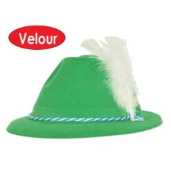 Oktoberfest Party Green Velour Tyrolean Hat (24 Per Case) -Bulk Party Supplies Shop 66898 i4 2