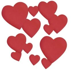 Valentine's Day Glittered Heart Cutouts- Red And Gold -Bulk Party Supplies Shop 70018 i4