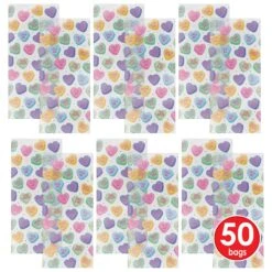 Valentine's Day Candy Heart Cello Bags (12 Packages) -Bulk Party Supplies Shop 70020 i7 1