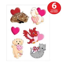 Valentine's Day Stickers (4 Sheets Per Package) -Bulk Party Supplies Shop 70023 i4 1 valentine s day stickers