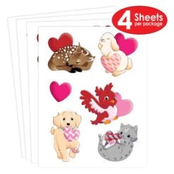 Valentine's Day Stickers (4 Sheets Per Package) -Bulk Party Supplies Shop 70023 i4 valentine s day stickers