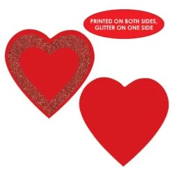 Valentine's Day Glittered Heart Cutouts- Red 8 Valentine's Day Glittered Heart Cutouts- Red -Bulk Party Supplies Shop 70055 i4