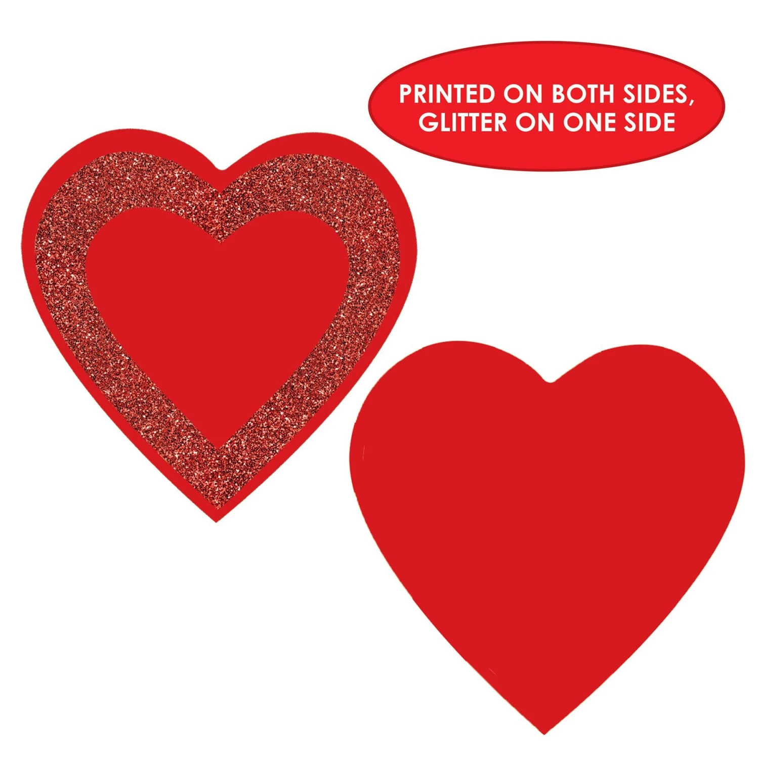Valentine's Day Glittered Heart Cutouts- Red 4 Valentine's Day Glittered Heart Cutouts- Red - Image 4