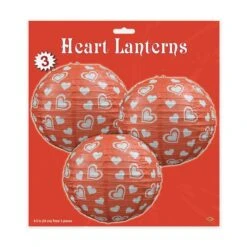 Valentine's Day Heart Paper Lanterns (3 Per Package) -Bulk Party Supplies Shop 70426 i3