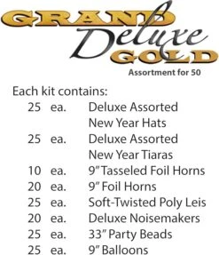 Grand Deluxe Gold New Year's Eve Party Kit For 50 People -Bulk Party Supplies Shop 71ulOv3eEdL. AC SX679