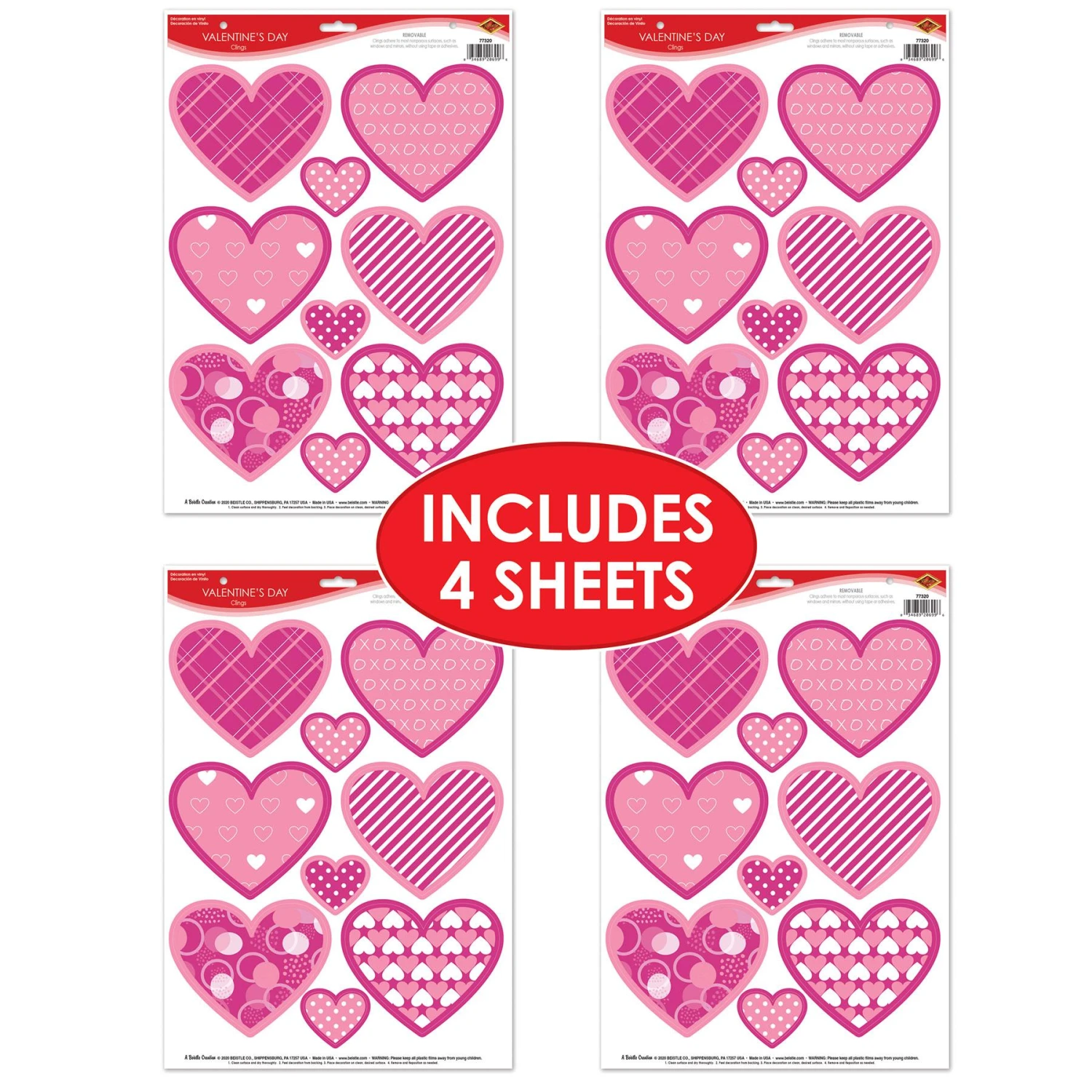 Valentine's Day Clings (9 Per Package) 15 Valentine's Day Clings (9 Per Package) - Image 15