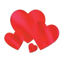 8.5" Valentine's Day Foil Heart Cutout- Red