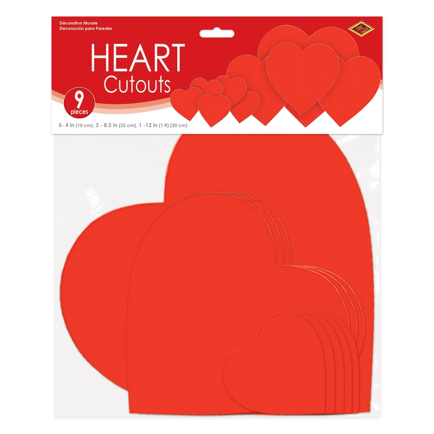 Valentine's Day Packaged Printed Heart Cutouts (9 Per Package) 3 Valentine's Day Packaged Printed Heart Cutouts (9 Per Package) - Image 3