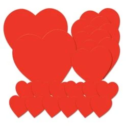 Valentine's Day Packaged Printed Heart Cutouts (20 Per Package)