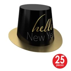 Hello New Year Black And Gold Party Kit For 50 People -Bulk Party Supplies Shop 80052 50 i4 1