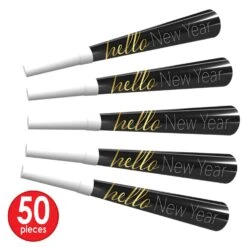 Hello New Year Black And Gold Party Kit For 50 People -Bulk Party Supplies Shop 80052 50 i4 3