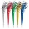 New Year's Eve Tasseled Trumpet Noisemakers Assorted Colors (25 Per Case)