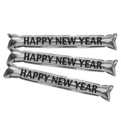 New Year's Eve Metallic Make Some Noise Party Sticks- Silver
