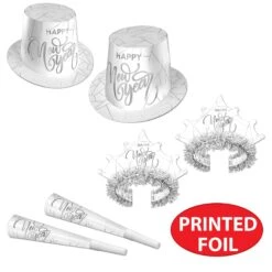 White New Year Silver Party Assortment For 50 -Bulk Party Supplies Shop 80165 S50 i4 1