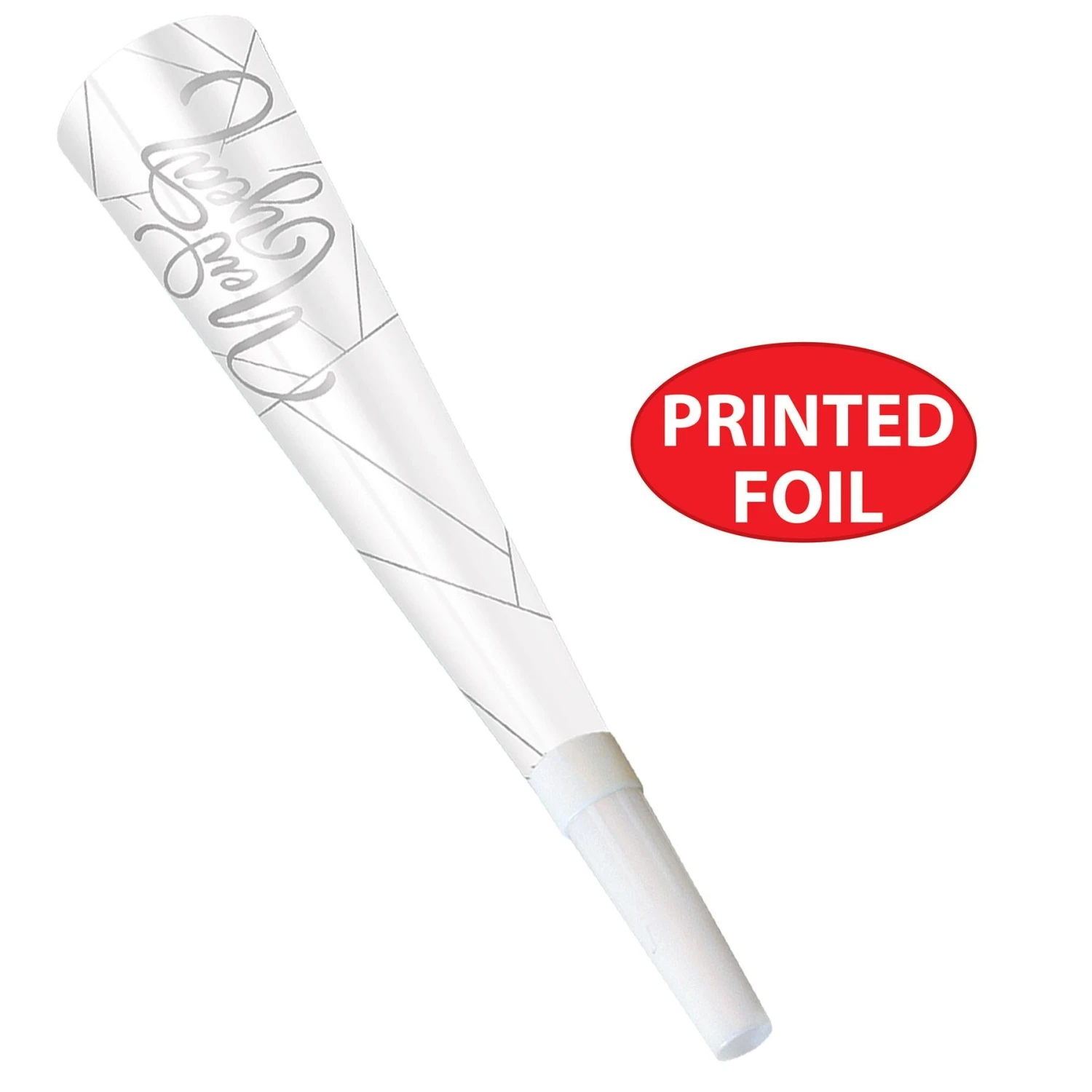 White New Year Silver Horns (100 Per Case) 5 White New Year Silver Horns (100 Per Case) - Image 5