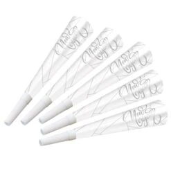 White New Year Silver Horns (100 Per Case)