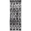 1-Ply Gleam 'N Party Curtain - Silver With Black Stars