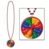 Bead Necklace With New Year Spinner Medallion 10 Bead Necklace With New Year Spinner Medallion -Bulk Party Supplies Shop 80533