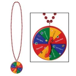 Bead Necklace With New Year Spinner Medallion