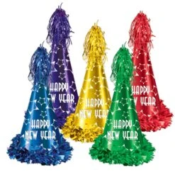 New Year's Eve Gem-Star Party Hats Assorted Colors (25 Per Case)