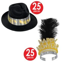Platinum Gold New Year's Eve Party Kit For 50 People -Bulk Party Supplies Shop 86195 50 i4 1