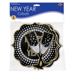 New Year Cutouts (6 Per Package) -Bulk Party Supplies Shop 88017 BKGDS i3