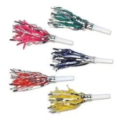 New Year's Eve Fringed Trumpet Noisemakers Assorted Colors (100 Per Case)