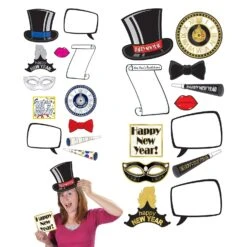 New Year Photo Fun Signs (12 Per Package)