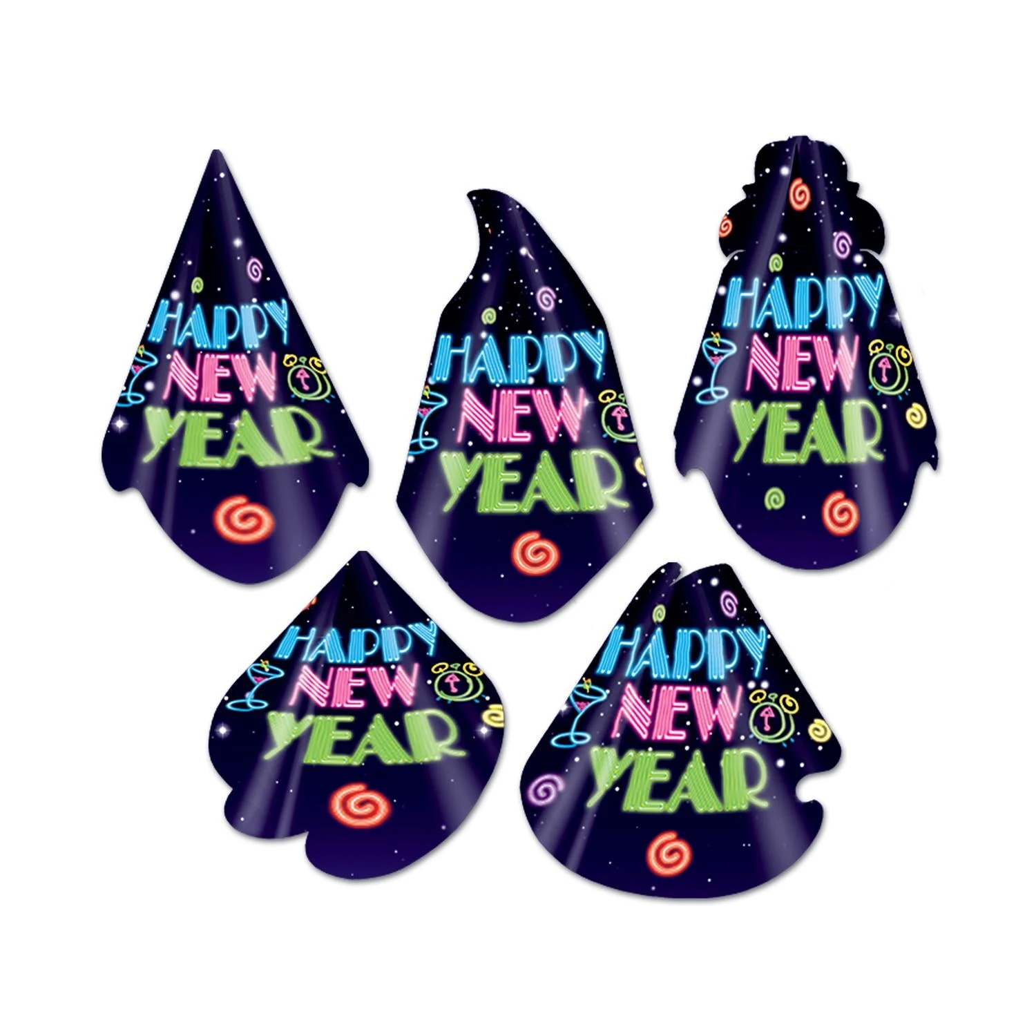 Neon Midnight New Year's Eve Party Hats (50 Per Case) 1 Neon Midnight New Year's Eve Party Hats (50 Per Case)