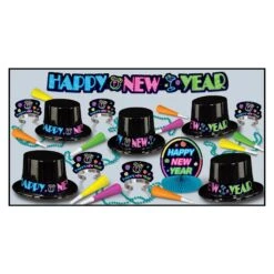 New Year's Eve Neon Party Kit For 10