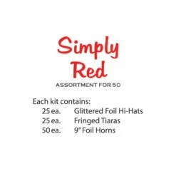 Simply Red New Year's Eve Party Kit For 50 People -Bulk Party Supplies Shop 88259 R50 i4 simply red asst for 50