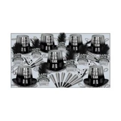 Silver Entertainer New Year's Eve Party Kit For 50 People