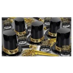 The Big Top Hat Gold New Year's Eve Party Kit For 50 People