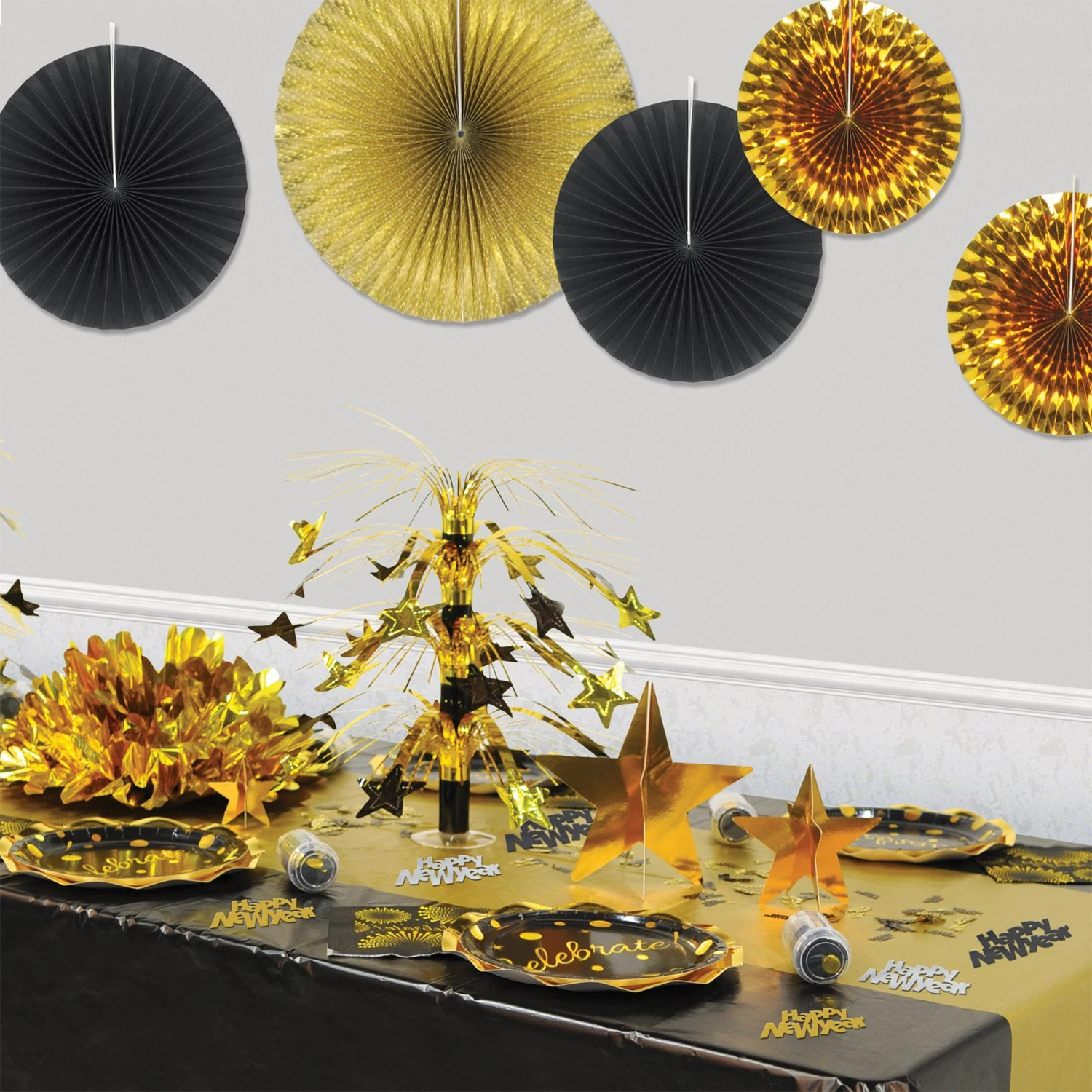 Black, Gold And Silver Jumbo Happy New Year Confetti (12 Packages) 3 Black, Gold And Silver Jumbo Happy New Year Confetti (12 Packages) - Image 3