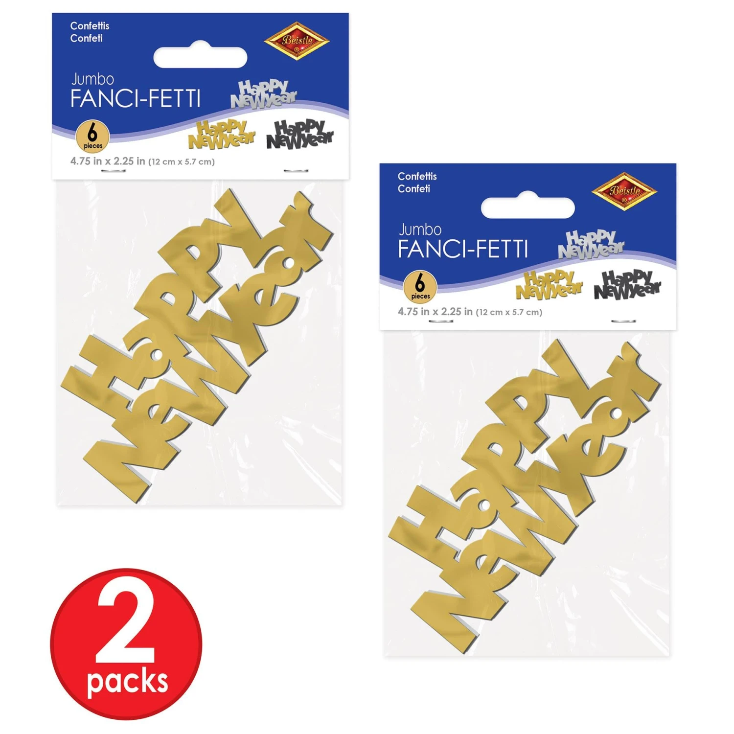 Black, Gold And Silver Jumbo Happy New Year Confetti (12 Packages) 6 Black, Gold And Silver Jumbo Happy New Year Confetti (12 Packages) - Image 6