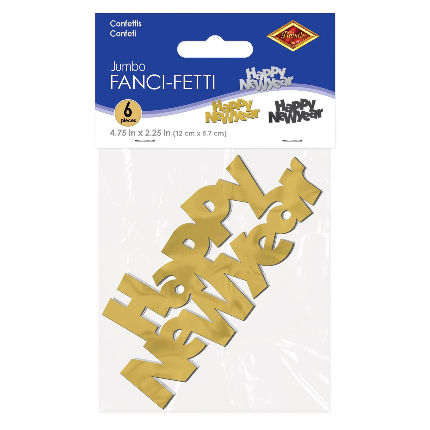 Black, Gold And Silver Jumbo Happy New Year Confetti (12 Packages) 7 Black, Gold And Silver Jumbo Happy New Year Confetti (12 Packages) - Image 7