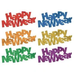 Multi-Color Jumbo Happy New Year Confetti (12 Packages)