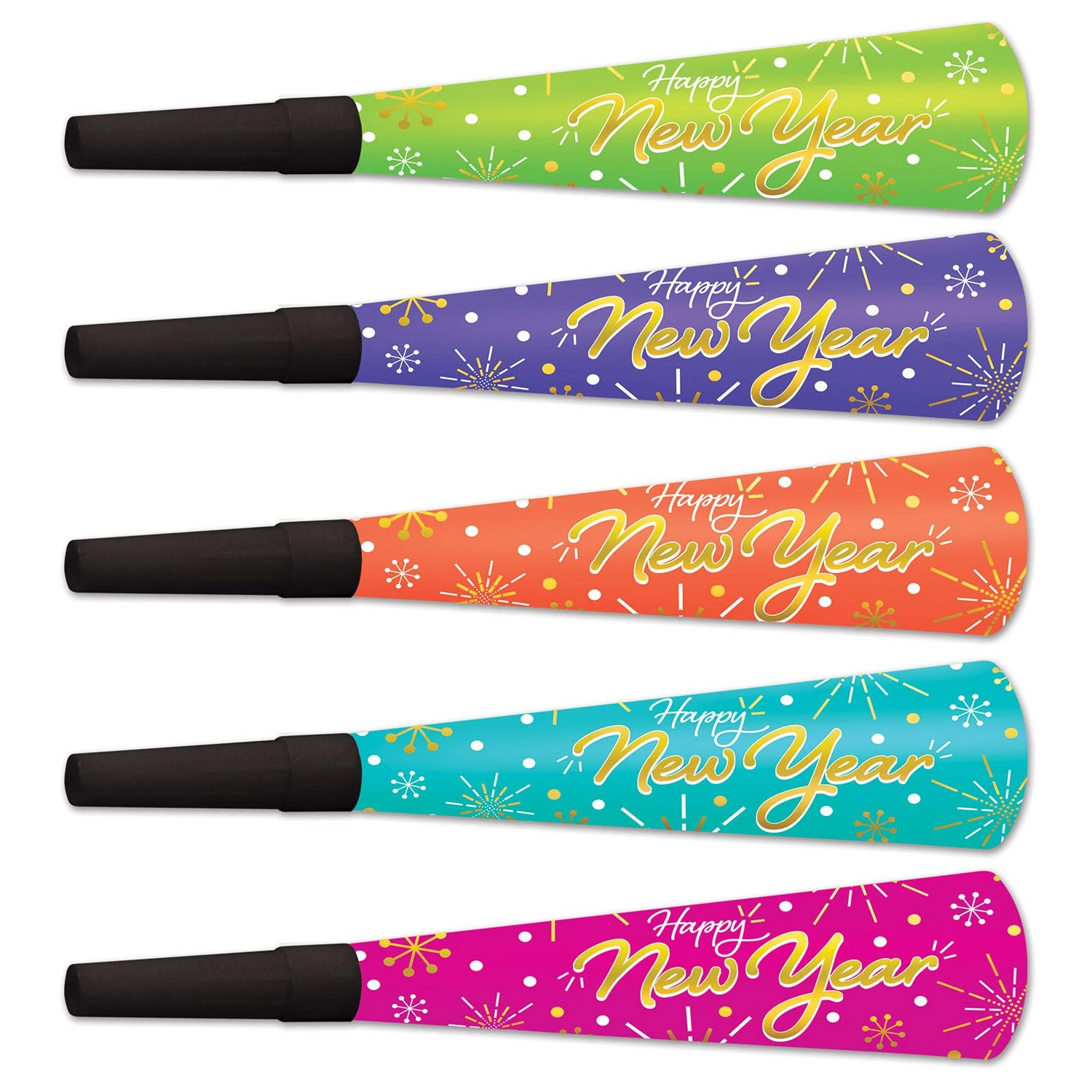 New Year's Eve Neon Burst Horns (100 Per Case) 1 New Year's Eve Neon Burst Horns (100 Per Case)
