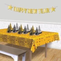 Metallic Happy New Year Tablecover -Bulk Party Supplies Shop 88404 i2
