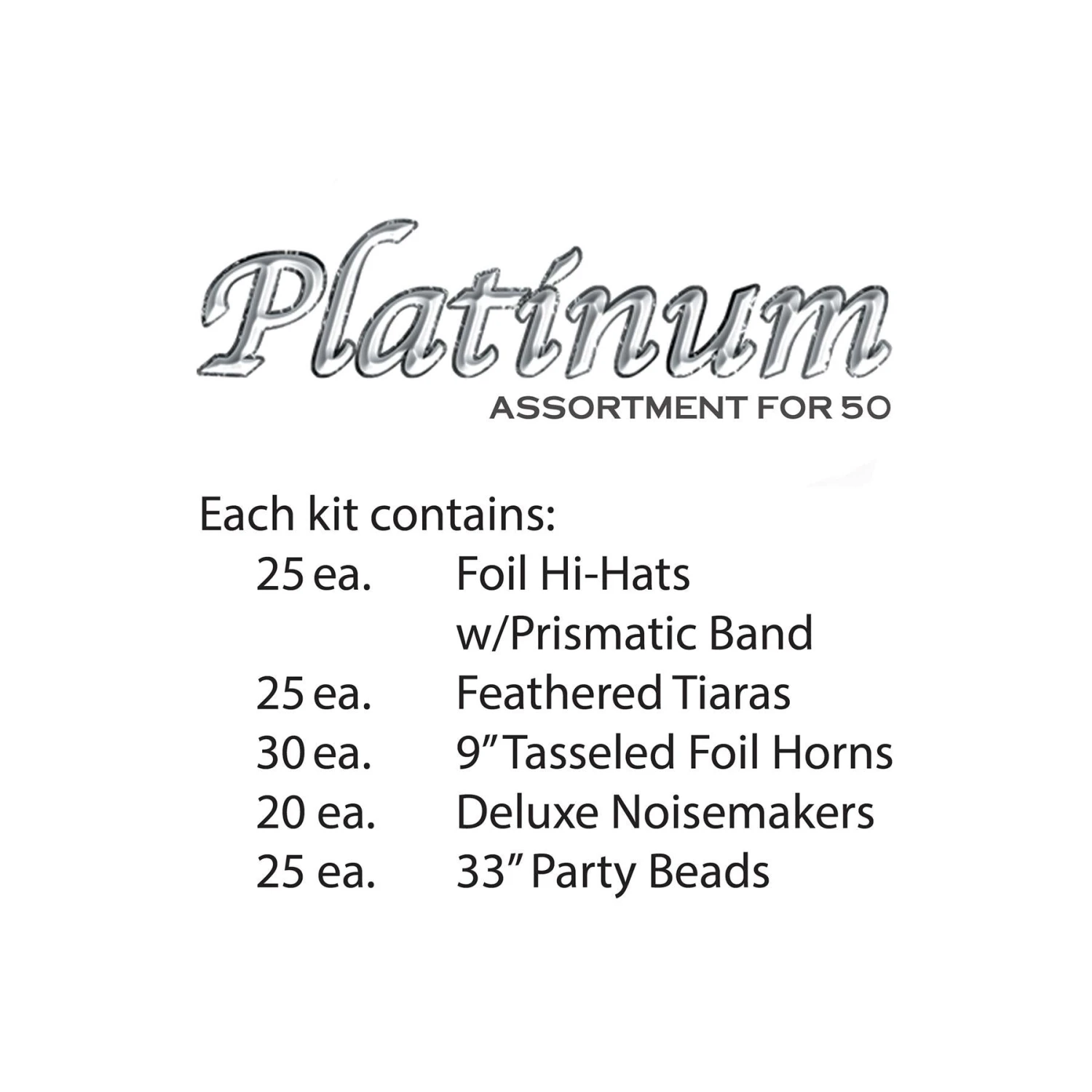Platinum New Year's Eve Party Kit For 50 People 2 Platinum New Year's Eve Party Kit For 50 People - Image 2