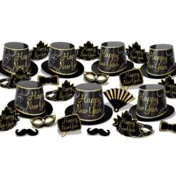 Simply Paper New Year Party Kit For 50- Black