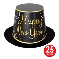 Simply Paper New Year Party Kit For 50- Black -Bulk Party Supplies Shop 88508BKGD50 i4 1