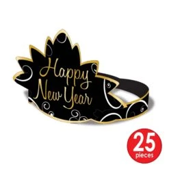 Simply Paper New Year Party Kit For 50- Black -Bulk Party Supplies Shop 88508BKGD50 i4 2
