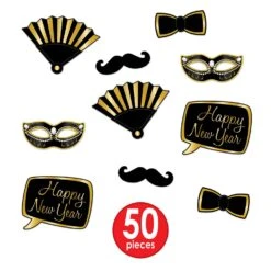 Simply Paper New Year Party Kit For 50- Black -Bulk Party Supplies Shop 88508BKGD50 i4 3